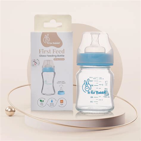 Buy R for Rabbit First Feed Baby Glass Feeding Bottle 120ml with Anti ...