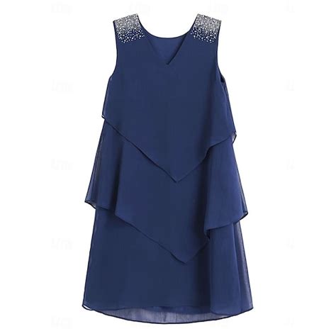 Women's Wedding Guest Cocktail Dress Ruffle Elegant Layered Midi Summer ...