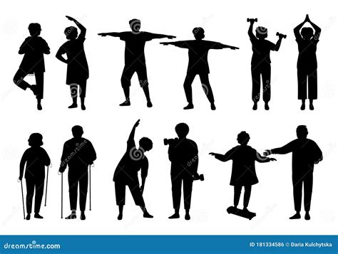 Silhouette Older Man Walking Stick Cartoon Vector | CartoonDealer.com #81784727