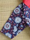 Pure Cotton Handblock Printed Blouse-Blue