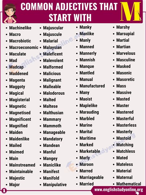 800+ Cool Adjectives That Start with M You Should Learn - English Study ...