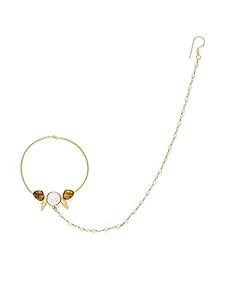 Buy ACCESSHER Gold Plated Champagne Stone Contemporary Nose Ring Indian ...