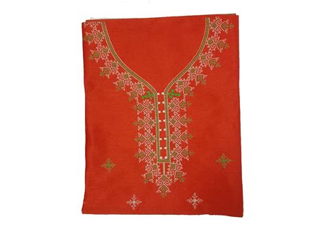 Buy Dupion silk Kurta Material with Kasuti/Karnataka kashida embroidery ...