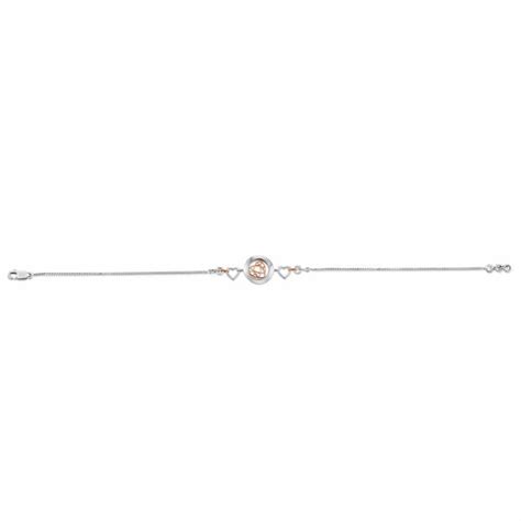 Jewelove™ Bangles & Bracelets Platinum Rose Gold Heart Bracelet for ...