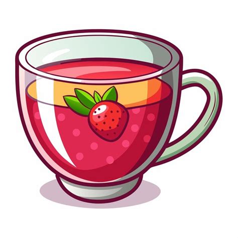A cup of strawberry juice with a strawberry on the side | Premium AI ...