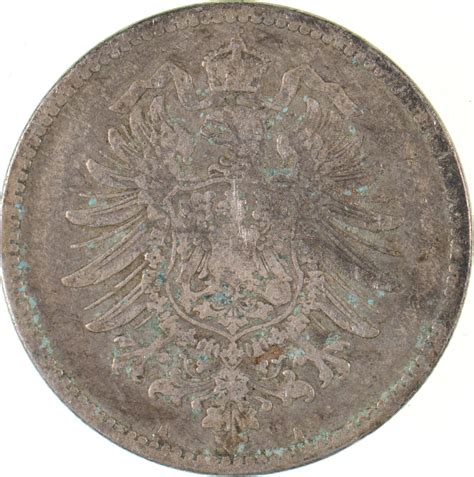 SILVER - Roughly the Size of a Quarter - 1875 Germany 1 Mark - World ...