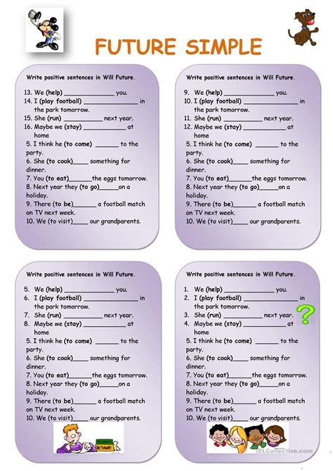 Simple Future Tense Worksheet 的图像结果