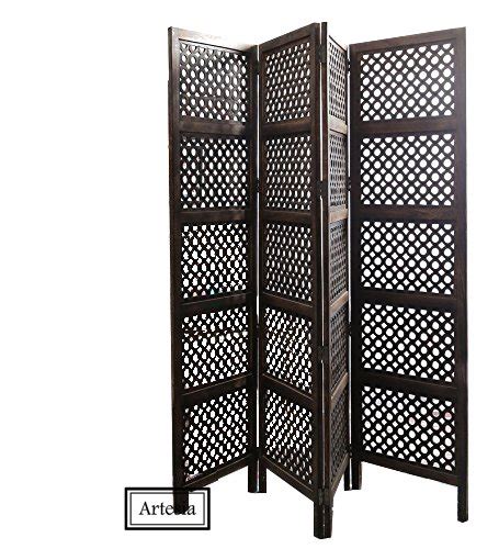 Artesia Handcrafted SCRD-35 4-Panel Wooden Room Partition (Brown ...