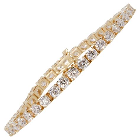 4 1/2 Carat Ct Real Natural Diamond Tennis Link Bracelet In 14k Yellow ...