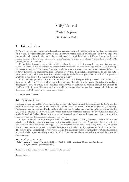 SciPy Tutorial 2013 的图像结果