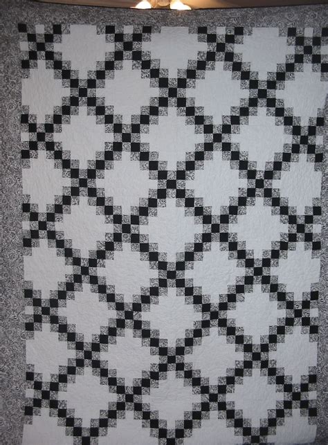Black and White Double Irish Chain Quilt
