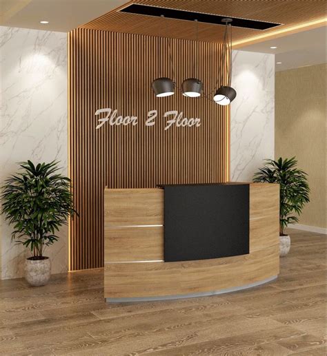 Beautiful Curved Wood Reception Desk