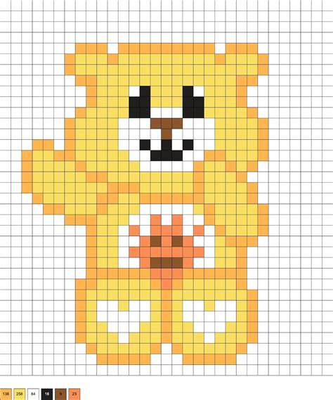 Bear Pixel Art Grid