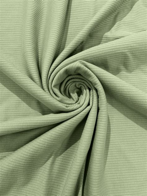 Sage Green - Stretch Rib Knit Fabric Polyester Spandex (by the Yard) - Etsy