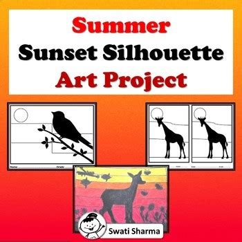 Fall, Summer Art Project Sunset Silhouettes, Set 1 school resource by ...
