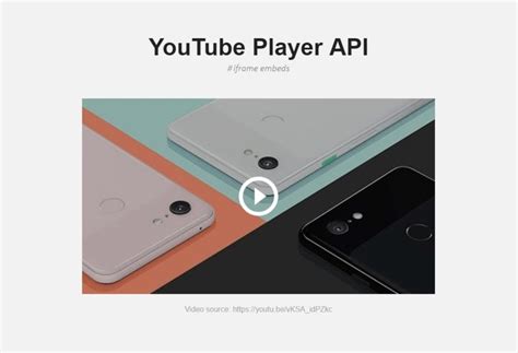 YouTube Player API Reference for iframe Embeds  |  YouTube IFrame Player API  |  Google for Develope
