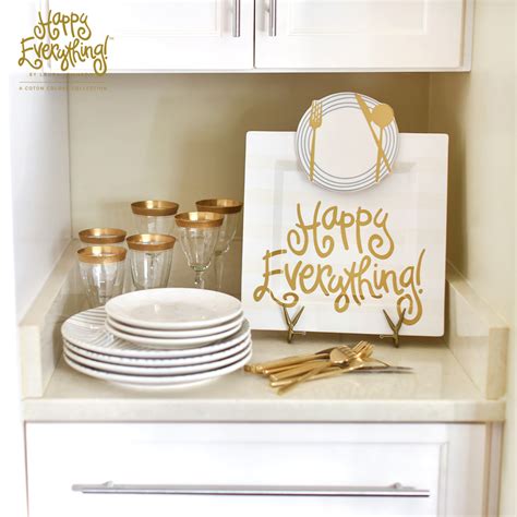 HAPPY EVERYTHING WHITE STRIPE BIG SQUARE PLATTER - FREE SHIPPING! – A ...