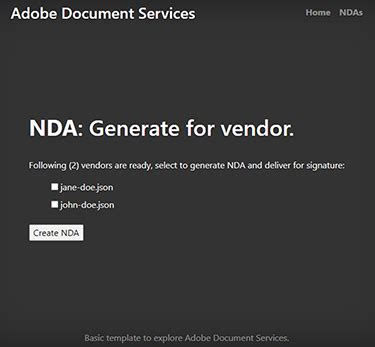 建立NDA | Adobe Acrobat Services