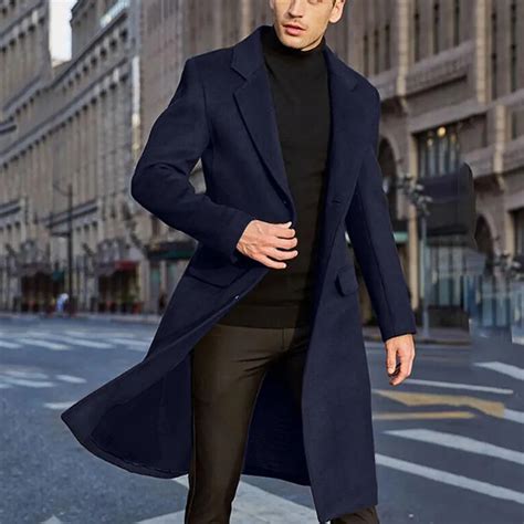 Mens Wool Trench Coats, Classic Reversible Woolen Trench Coat For Men ...