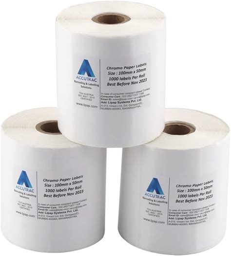 ACCUTRAC 100mm X 50mm Barcode Chromo Paper Labels Stickers (Pack of 3 ...