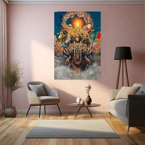 Panchamukhi Hanuman Metal Frame | Five-Faced Hanuman Wall Art | Spirit ...