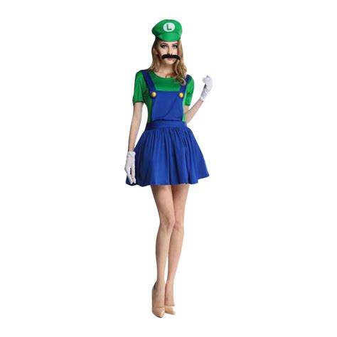 Gottsw Womens Mario and Luigi Costume, Halloween Fancy Dress Party ...
