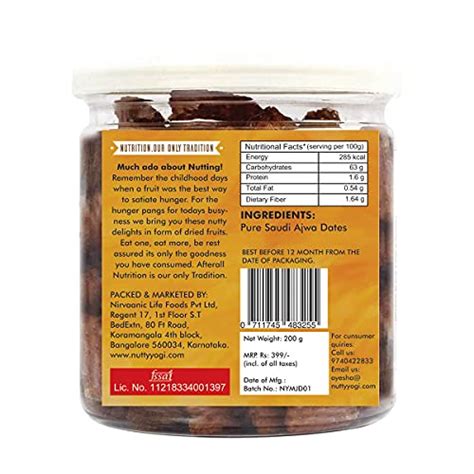 Nutty Yogi Original Ajwa Dates | Rich in Vitamins and Minerals | Origi