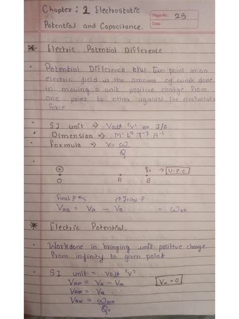 Electrostatic Potential and Capacitance Notes 的图像结果
