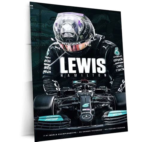 Lewis Hamilton F1 Racing Metal Poster | Mercedes-AMG Petronas Wall Art ...