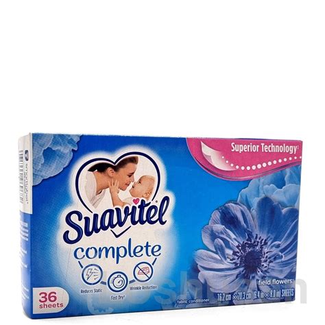 SUAVITEL DRYER SHEETS FIELD FLOWERS 36S