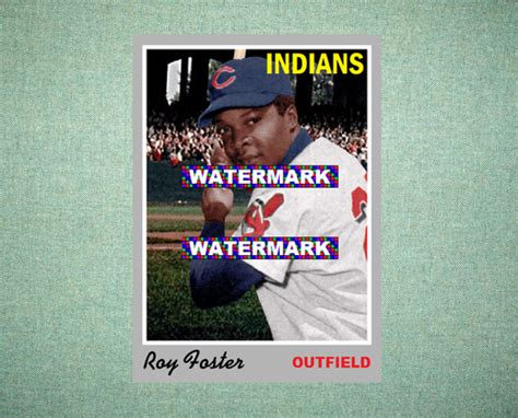 Roy Foster Cleveland Indians 1970 Style Custom Baseball Art Card | eBay