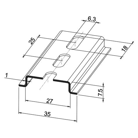 DIN1055 - Teknomega - Rails DIN, Rails DIN symétriques en Ω, Dimensions ...