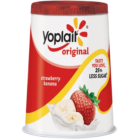 Yoplait Original Strawberry Banana Low Fat Yogurt 6 OZ CUP - Food ...