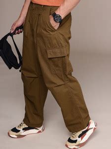 Roadster Loose Fit Men Green Trousers - Buy Roadster Loose Fit Men ...