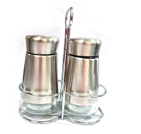 Buy IndusBay® Salt and Pepper Shakers Container Set with Rack ...