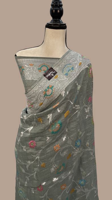Tussar Georgette Handloom Banarasi Saree — The Handlooms