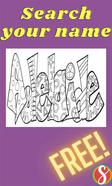 ADELAIDE Free Name Coloring Page - Stevie Doodles
