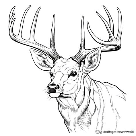 Deer Head Coloring Pages - Free & Printable!
