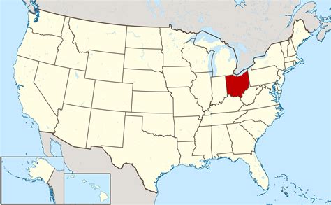 Large location map of Ohio state | Ohio state | USA | Maps of the USA | Maps collection of the ...