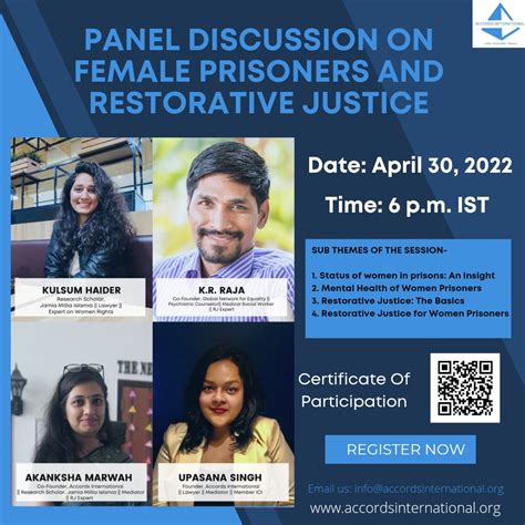 PANEL DISCUSSION ON "FEMALE PRISONERS AND RESTORATIVE JUSTICE" BY ...