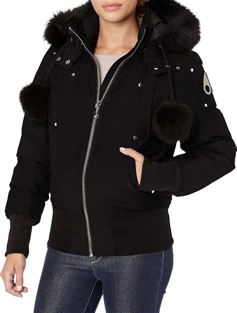 Amazon.com: Moose Knuckles Women'S Debbie Bomber Down Jacket With Fur ...