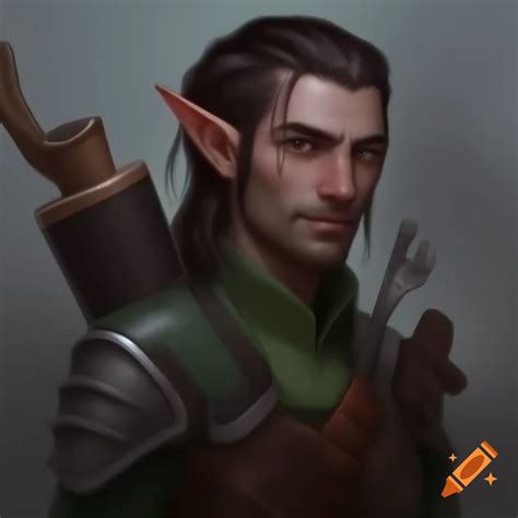 Elf soldier in gambeson wielding heavy crossbow and dagger, dungeons ...