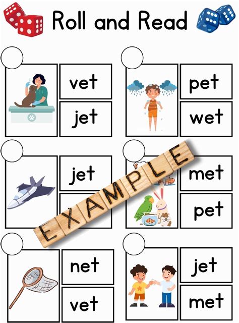 Mash > 1st / 2nd Class > CVC - Phonics Game - Vowel E - Roll and Read ...
