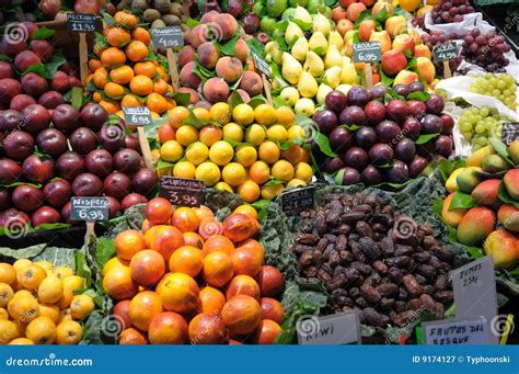 Fruits at Market in Barcelona Spain Stock Image - Image of orange ...