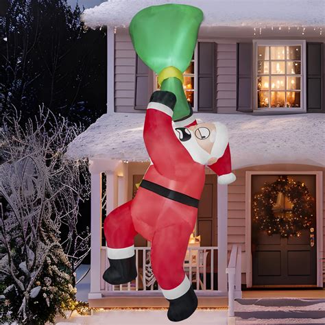 Joiedomi 8 FT Tall Christmas Inflatable Falling Santa with Gift Bag ...