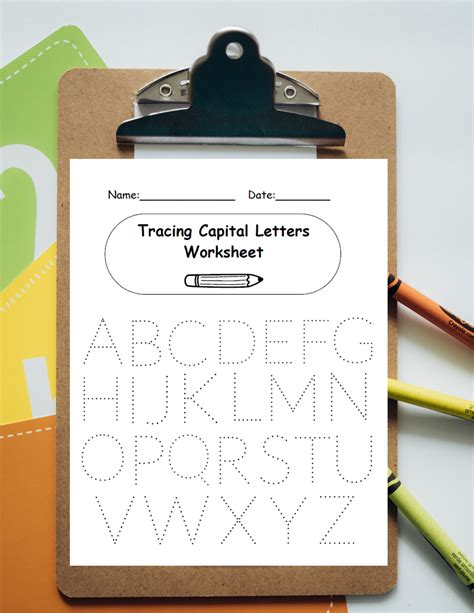 Tracing Capital Letters Worksheet, Alphabet Tracing, Preschool ...
