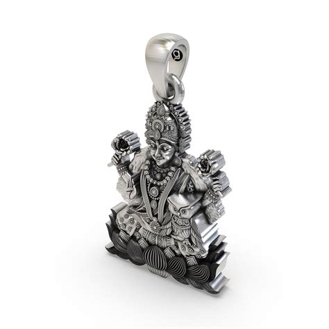 Lakshmi Maa with Owl Pendant in 925 Sterling Silver | Goddess of Wealt ...