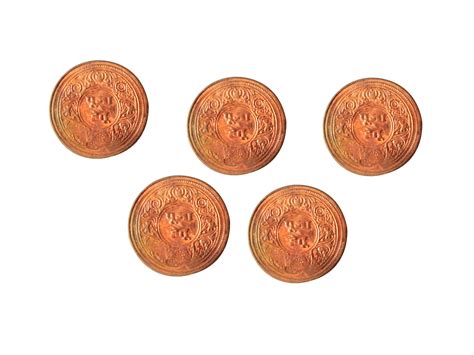 Ankita Gemstones Set of 5 Pcs Copper Coin for Pooja, 5 Pcs Copper Coin ...