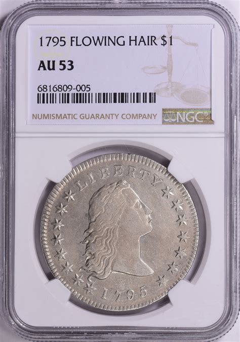 1795 Flowing Hair Silver Dollar 3 Leaves NGC AU-53 (Item 1492314 ...