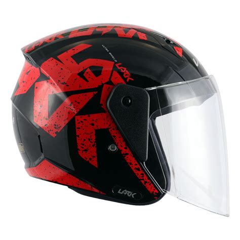 Vega Lark Victor Black Red Helmet | Shop Helmets at BIKERSTORE.IN ...